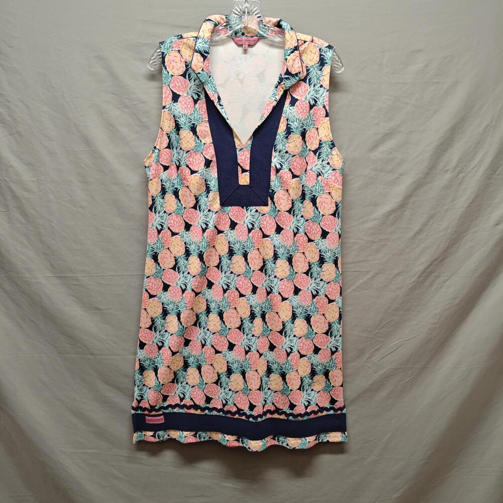 Simply Southern Dress Womens XL Navy Pineapple Print Sleeveless Summer Shift